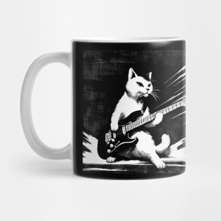 Electric Guitar Cat Rock Music Japan Style Funny Cat Mug